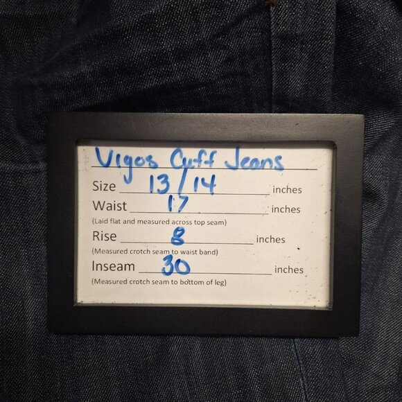 Vigoss Denim Jean Pants Rolled Cuff Womens 13 14 Slim Cut Pockets Dark Wash Blue - Picture 7 of 10